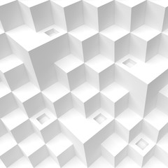 White Cubes Background. Abstract Architecture Wallpaper