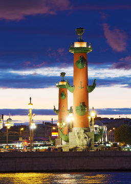 Vasilevskom lighthouses on the island.