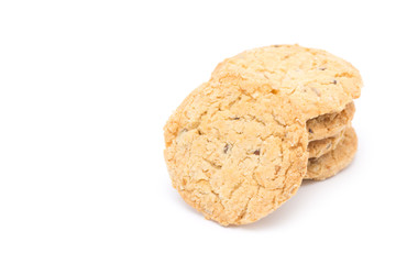 Cereal cookies or grains cookies isolated on white background.