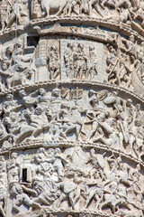Detail of Marco Aurelio column in Rome, Italy
