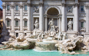 Fototapeta na wymiar Detail from Trevi fountain in Rome, Italy