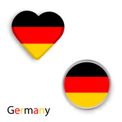 Heart and circle symbols with Germany flag