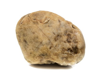Single natural stone on white background