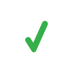 Flat design style vector check mark icon on white