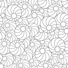 Black and white seamless pattern with balls
