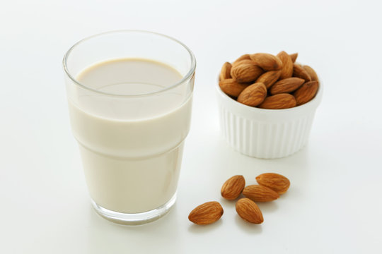 Almond milk in glass