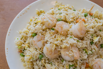 Delicious taiwanese style shrimp fry rice