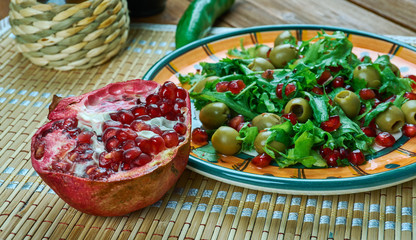 Turkish salad with pomegranate.