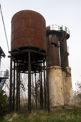 Old water tank in old train station