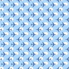 Airplane pattern with clouds