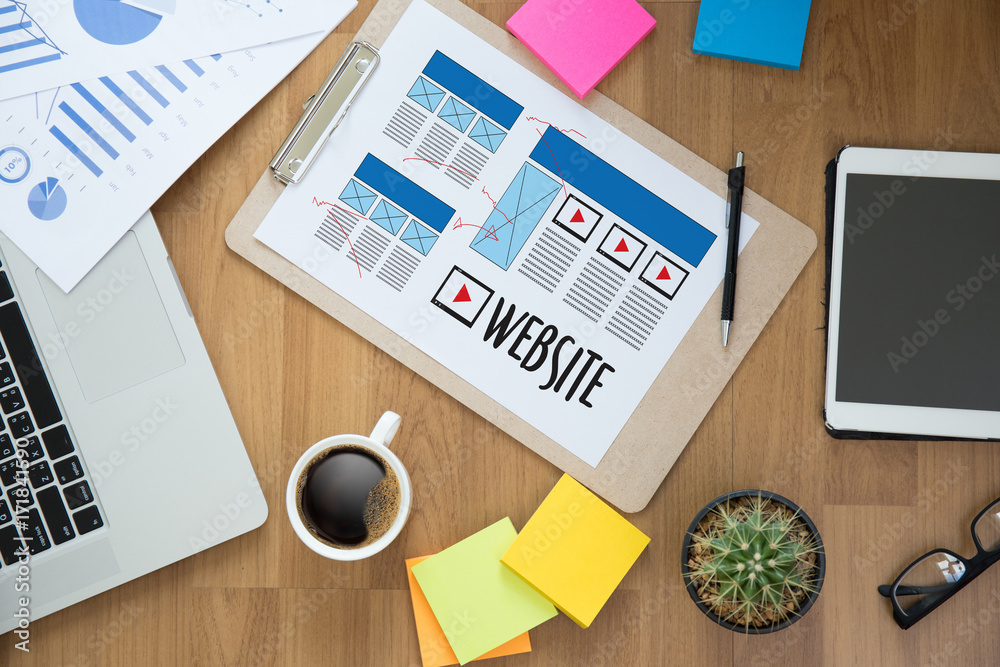 Poster website designer working layout sketch drawing software media www and graphic layout website develop