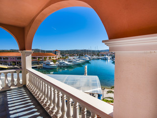 Fototapeta premium Yachthafen von Seget Vranjica, Region Split, Mitteldalmatien, Dalmatien, Adriaküste, Kroatien