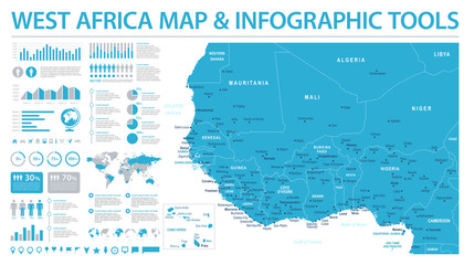 West Africa Map - Info Graphic Vector Illustration