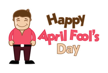Funny Cartoon Boy - April Fool Day Vector Graphic