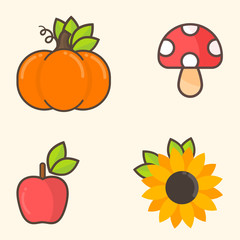 cartoon autumn elements