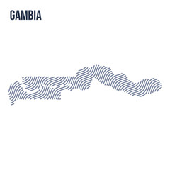 Vector abstract wave map of Gambia isolated on a white background.