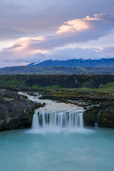 Fototapeta premium Dawn, Plofafoss waterfall, Pjorsa River, Iceland