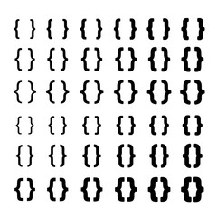 curly vector braces isolate on white