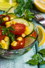 Salad with raw vegetables