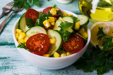 Salad with raw vegetables