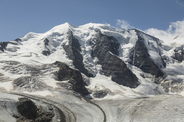 Mountain Range Diavolezza in the Swiss alps, Engadin, Graubunden, Switzerland