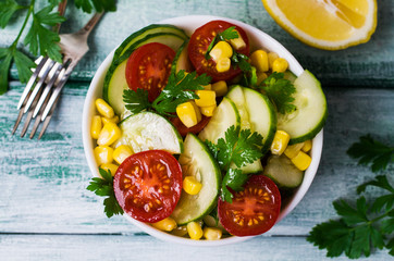 Salad with raw vegetables