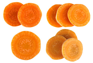 Carrot slice isolated on white