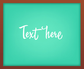 Light Green school chalkboard with frame vector . Template for your design.