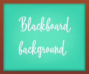 Light Green school chalkboard with frame vector. Template for your design.