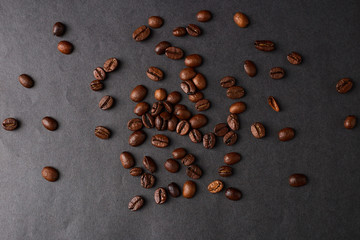 Coffee beans on black background
 