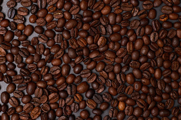 Coffee beans on black background
 