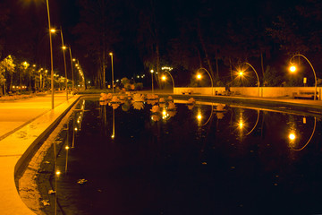Fototapeta premium Water pool in th park Dinamo