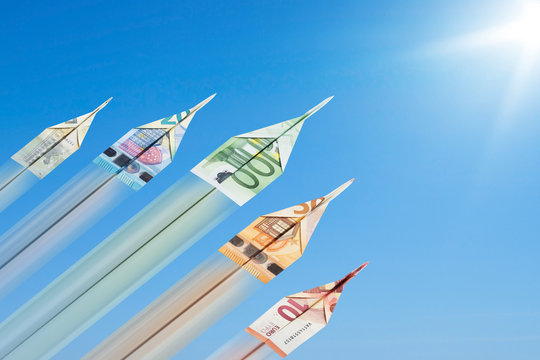 Geld Papierflieger Euro 