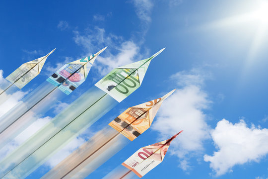 Geld Papierflieger Euro
