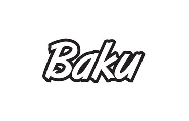 Obraz premium baku europe capital text logo black white icon design