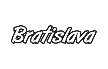 bratislava europe capital text logo black white icon design