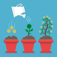 Growing money on blue