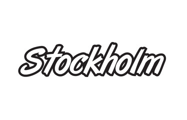 stockholm europe capital text logo black white icon design
