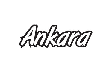 ankara europe capital text logo black white icon design