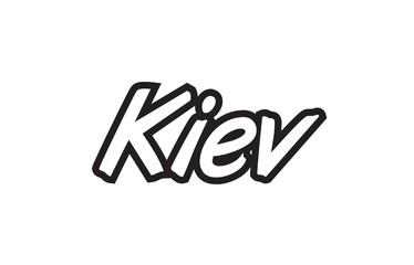 kiev europe capital text logo black white icon design
