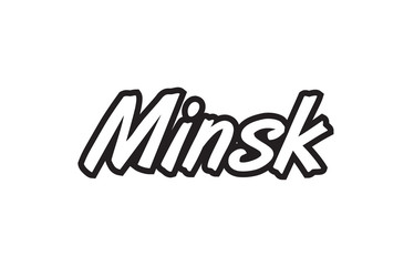 Fototapeta premium minsk europe capital text logo black white icon design