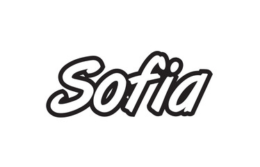 sofia europe capital text logo black white icon design