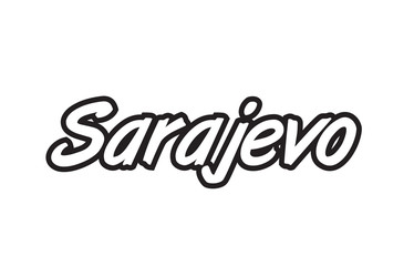 sarajevo europe capital text logo black white icon design