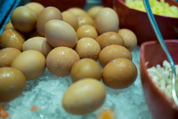 Fresh egg on buffet line
