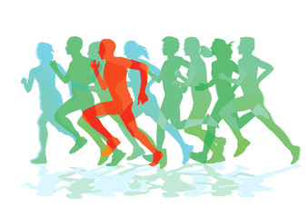 Plakat eine Gruppe von Läufern beim Laufen