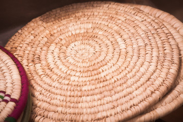 Fototapeta na wymiar Spiral straw cushion detail
