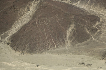 Nazca desert, Peru, hieroglyph astronaut