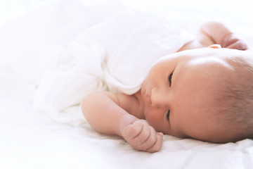 Obraz na płótnie Canvas Newborn baby first days of life.