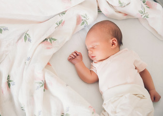 Newborn baby sleep first days of life at home.