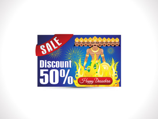 Naklejka premium abstract artistic creative dussehra discount card
